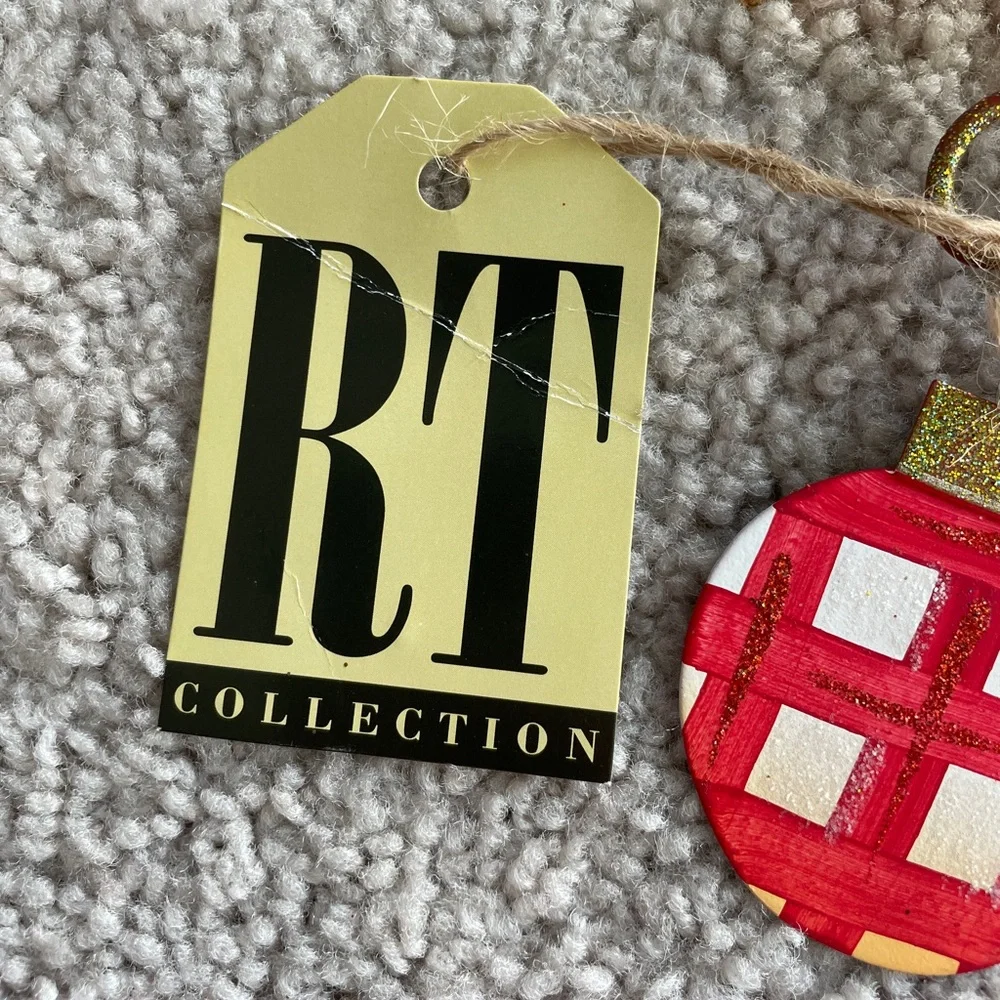The Round Top Collection RT Red Cardinal Glitter Gold Bow Metal Ornament